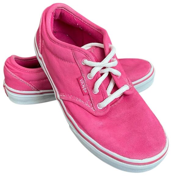 Vans Girls Canvas Shoes Vibrant Pink Sneakers Size 2 - Picture 4 of 9